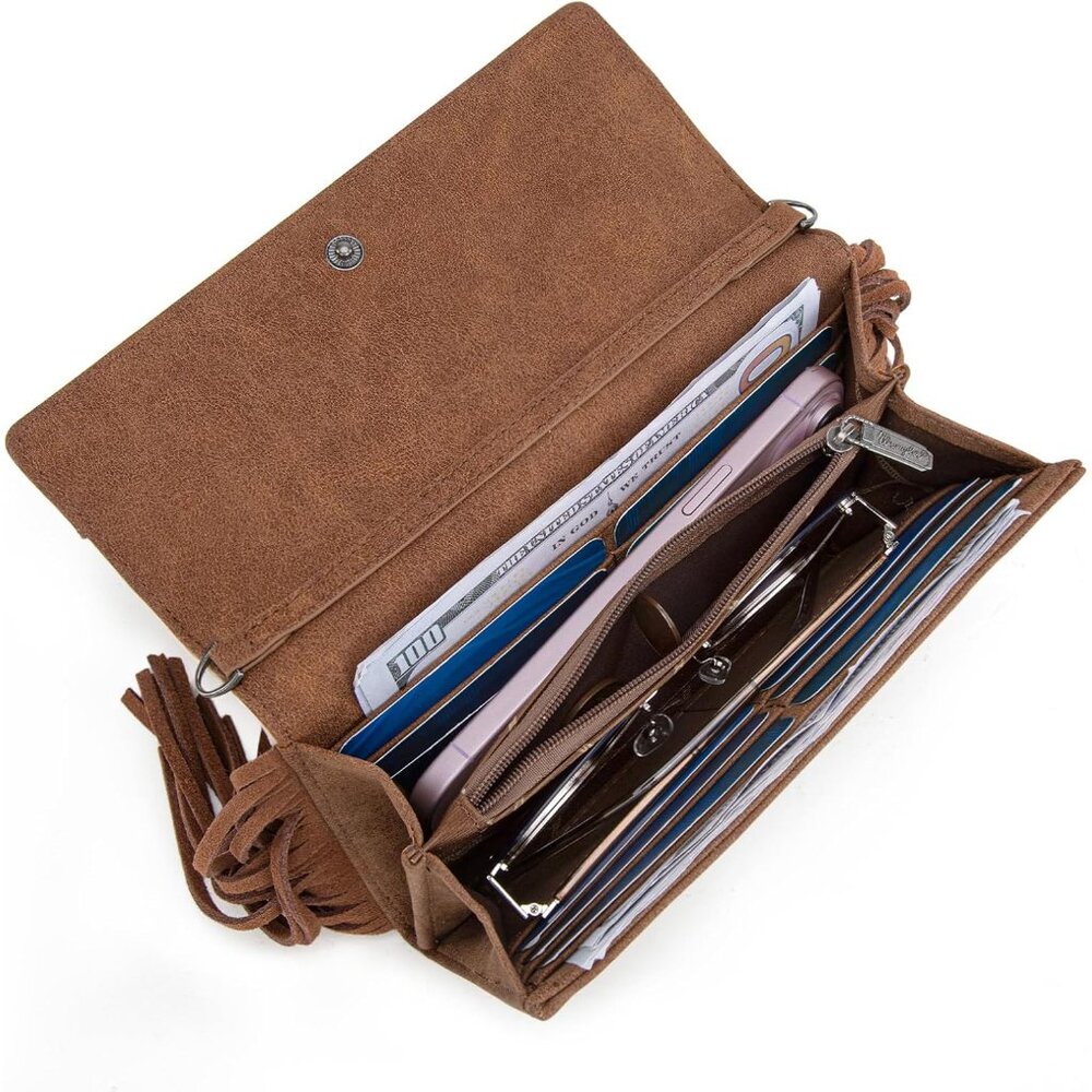 X Wrangler Western Wallet for Women RFID Blocking Wristlet Wallets with Aztec Em - Picture 5 of 8